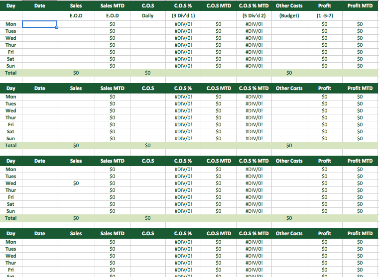 Small Business Daily Operations Template